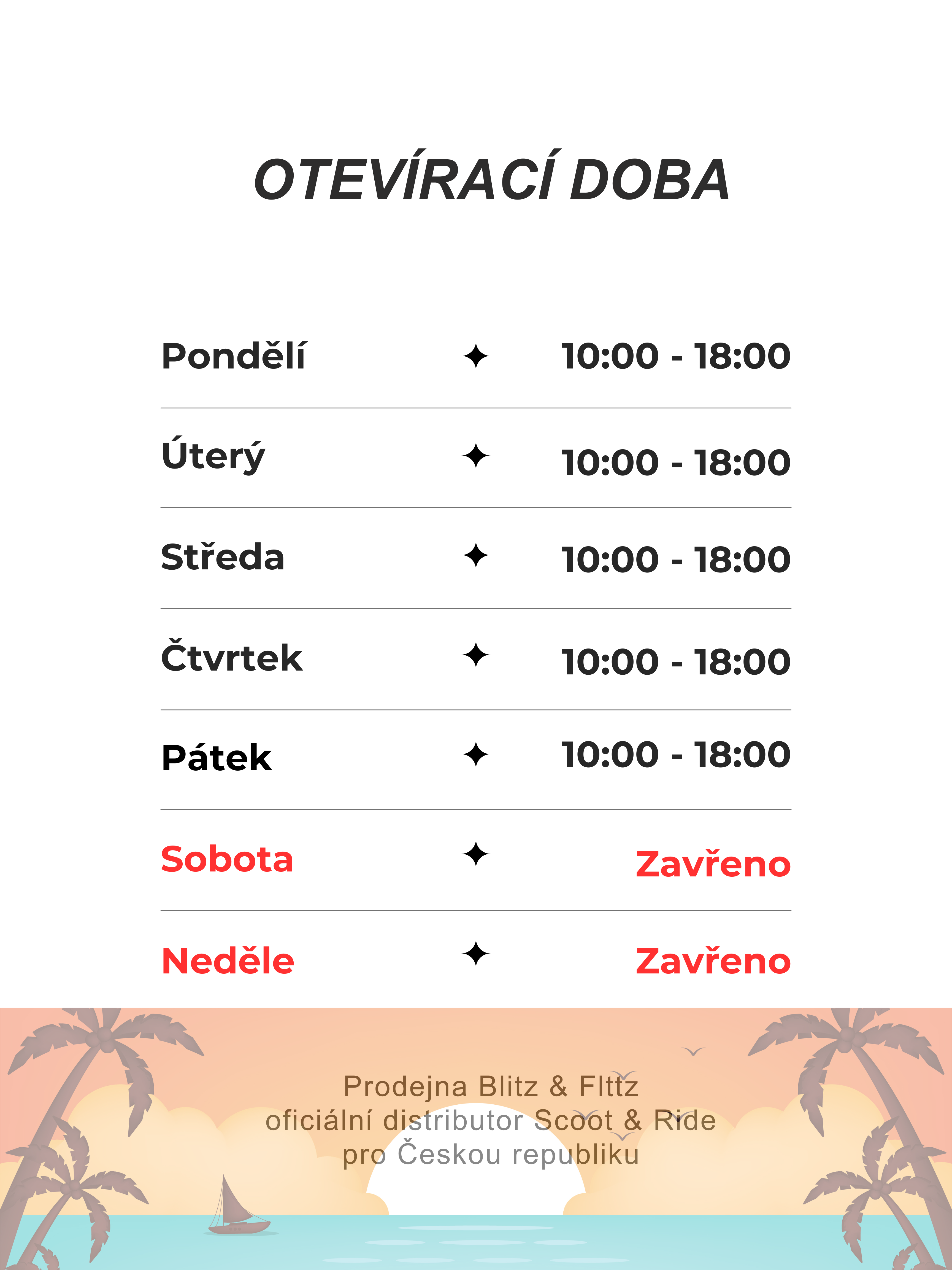 White Aesthetic Minimalist Opening Hours Poster